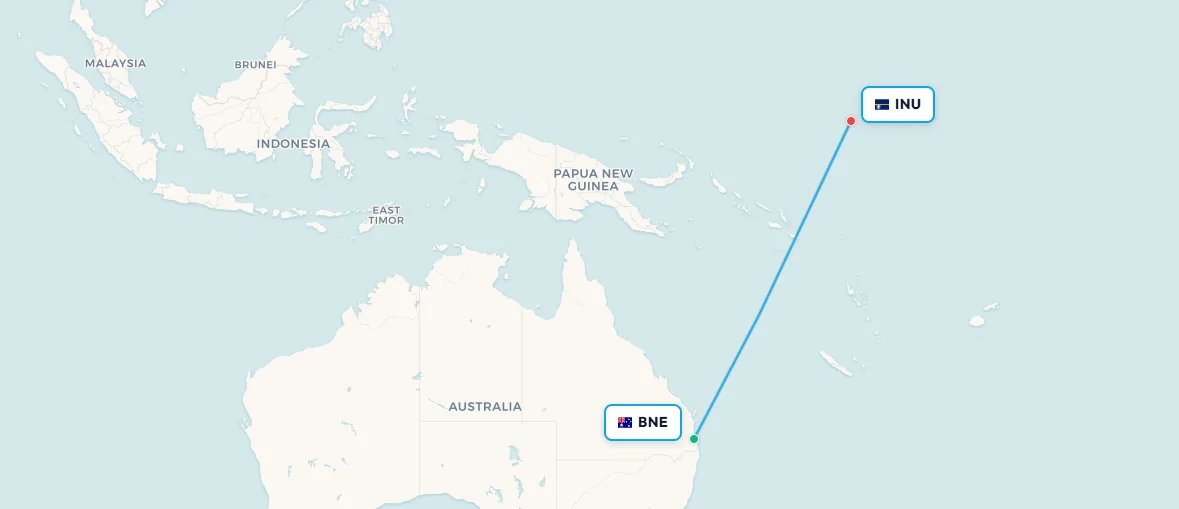 Brisbane to Nauru route map